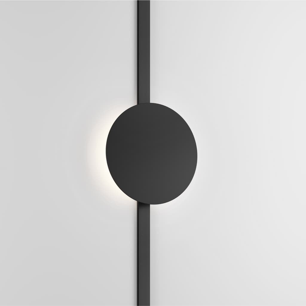 DENKIRS AIR REFLEX – koľajnicové svietidlo, 5 W, 4000 K, Ø 165 mm, výška 23 mm, čierna