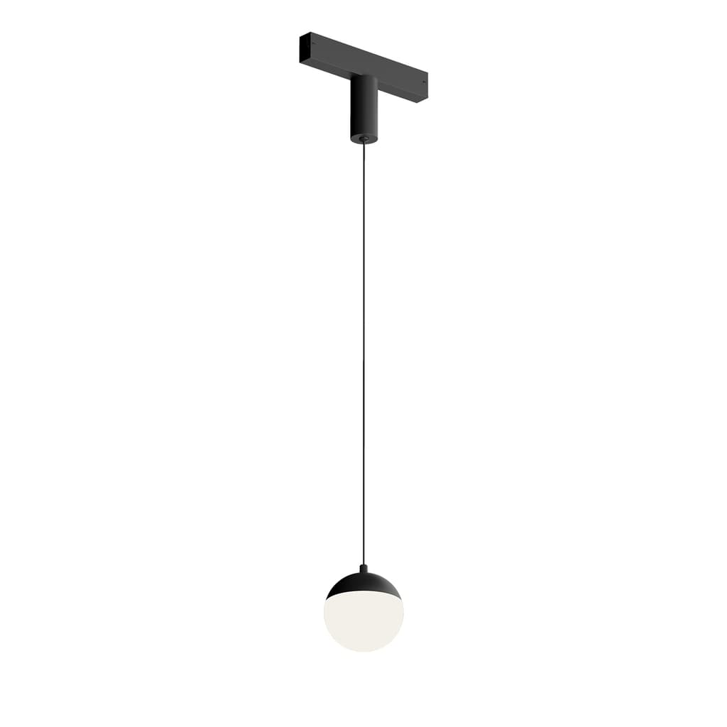 DENKIRS SMART MOON – závesné koľajnicové svietidlo, 12 W, Ø 110 mm, výška 1685 mm, čierna – obrázok 2