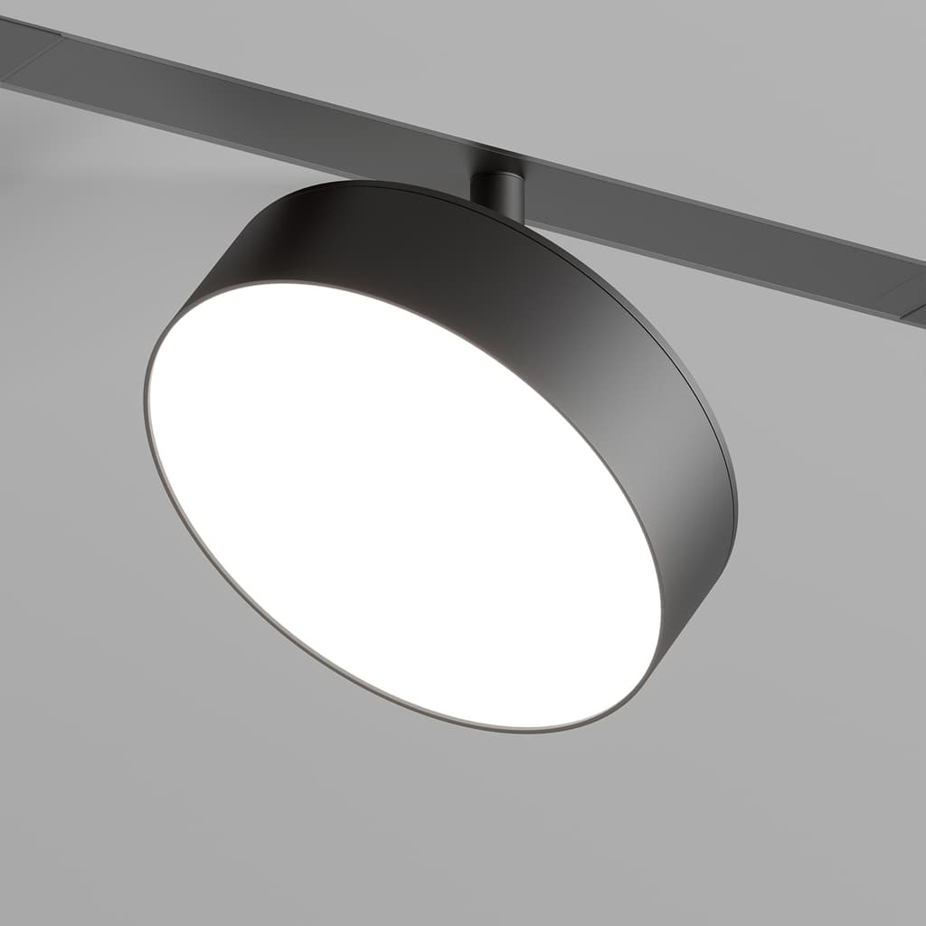 DENKIRS SMART LINEAR – otočné koľajnicové svietidlo, 16 W, dĺžka 31 mm, Ø 120 mm, výška 130 mm, šírka 120 mm, čierna