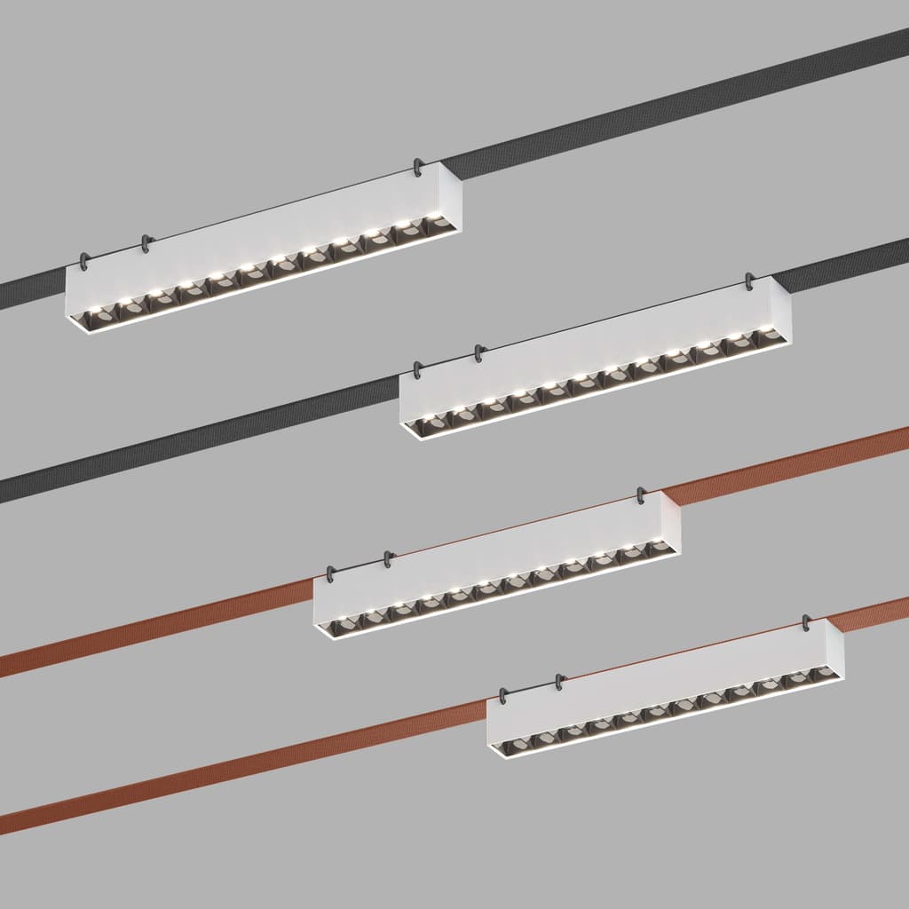 DENKIRS BELTY GRILL – koľajnicové svietidlo, 12 W, 4000 K, dĺžka 323 mm, výška 45 mm, biela – obrázok 2