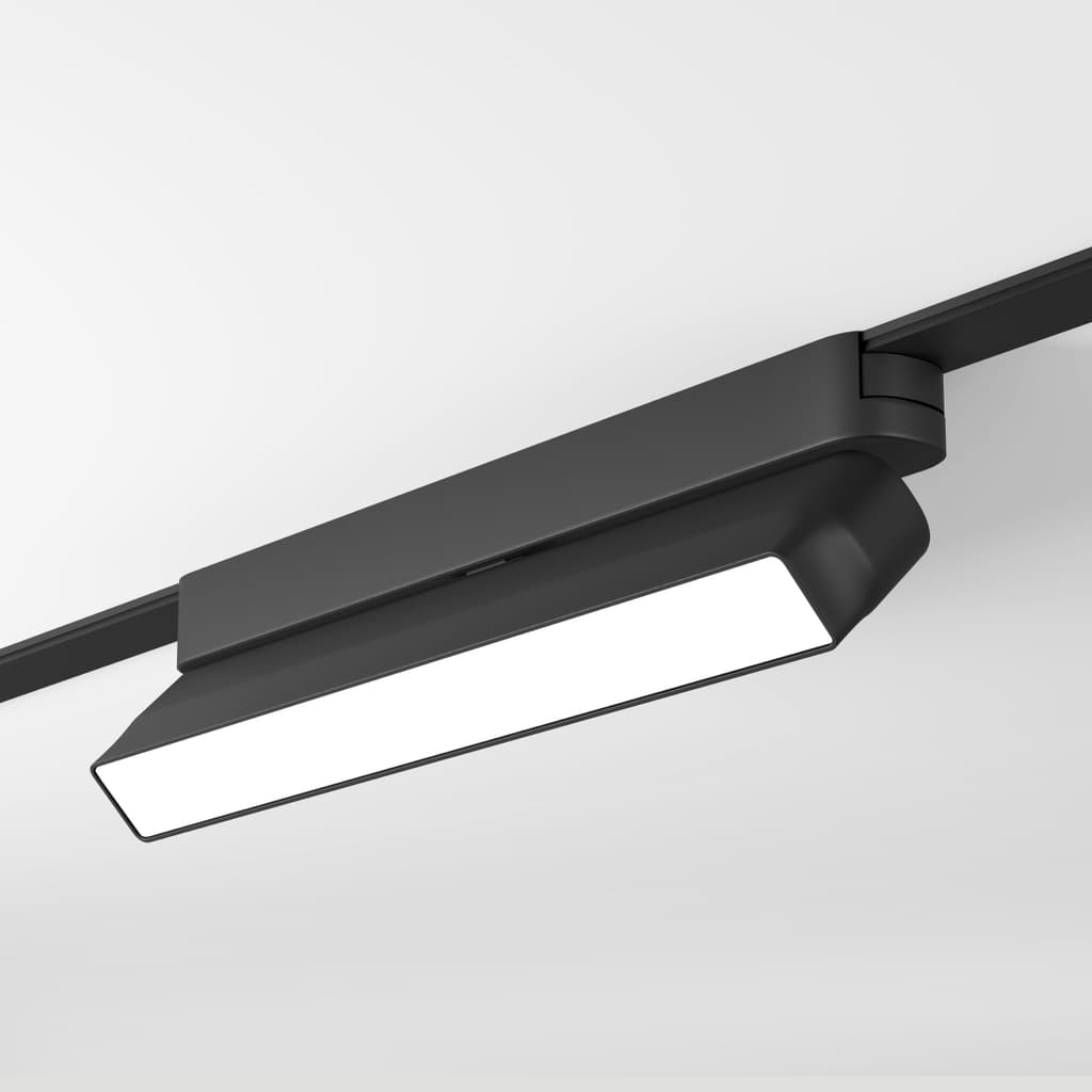 DENKIRS AIR LINEAR – koľajnicové svietidlo, 9 W, 4000 K, dĺžka 230 mm, výška 60 mm, šírka 26 mm, čierna