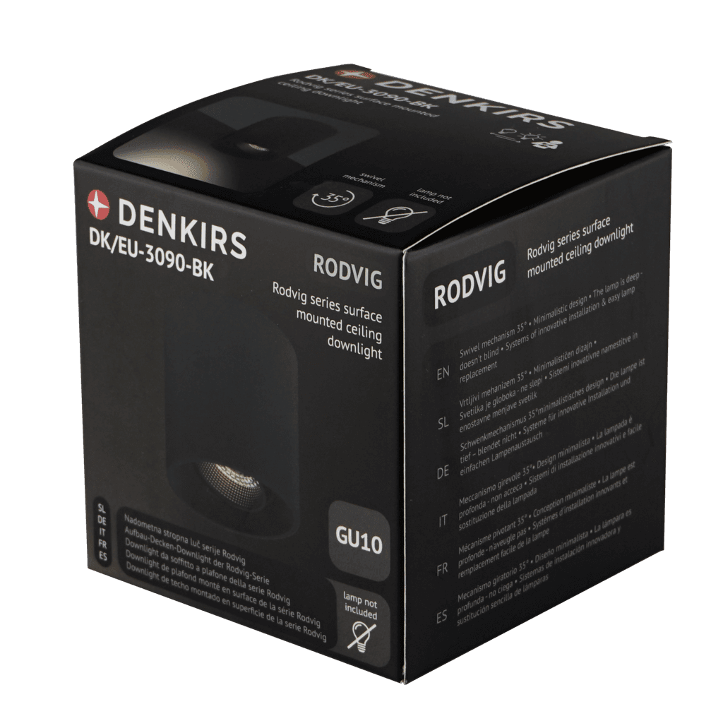 DENKIRS RODVIG – povrchové bodové svietidlo, dĺžka 93 mm, Ø 93 mm, čierna – obrázok 4