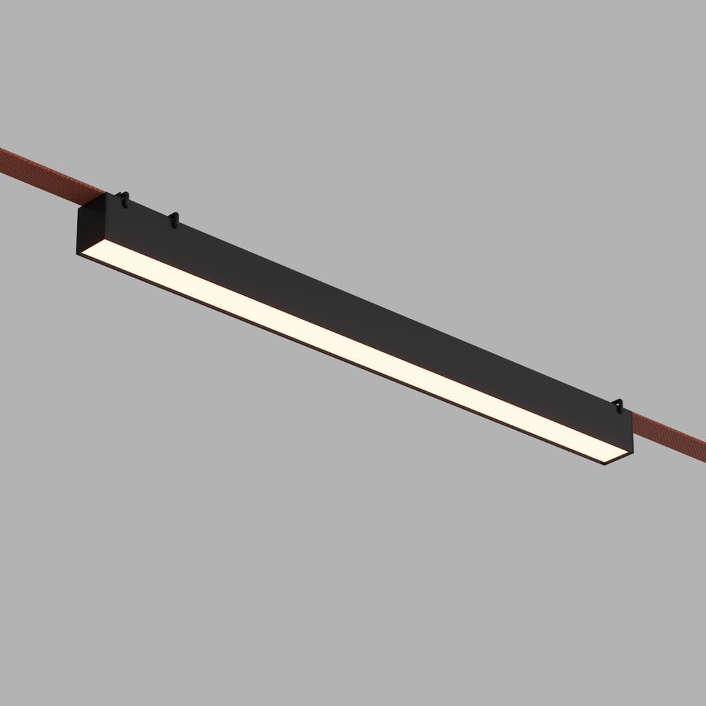 DENKIRS BELTY LINEAR – koľajnicové svietidlo, 24 W, 3000 K, dĺžka 642 mm, výška 45 mm, šírka 40 mm, čierna