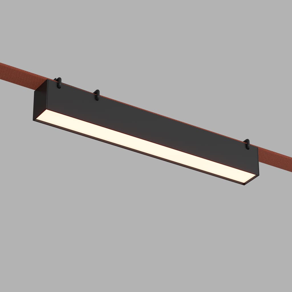 DENKIRS BELTY LINEAR – koľajnicové svietidlo, 12 W, 3000 K, dĺžka 323 mm, výška 45 mm, šírka 40 mm, čierna