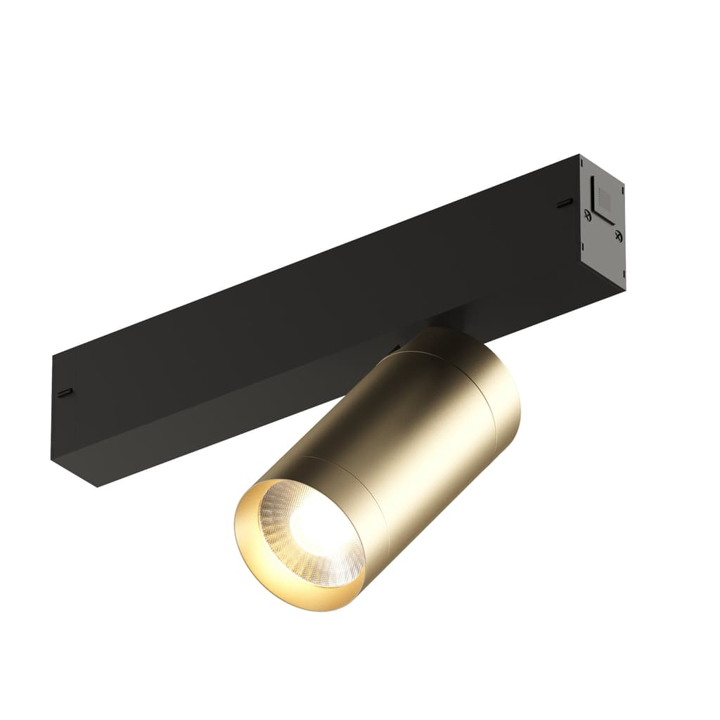 DENKIRS SMART SPOT – koľajnicové svietidlo, 9 W, dĺžka 220 mm, Ø 50 mm, výška 175 mm, 24°, matná zlatá – obrázok 2