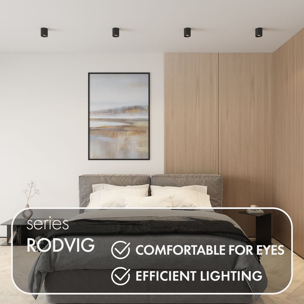 DENKIRS RODVIG – povrchové bodové svietidlo, dĺžka 93 mm, Ø 93 mm, čierna – obrázok 2
