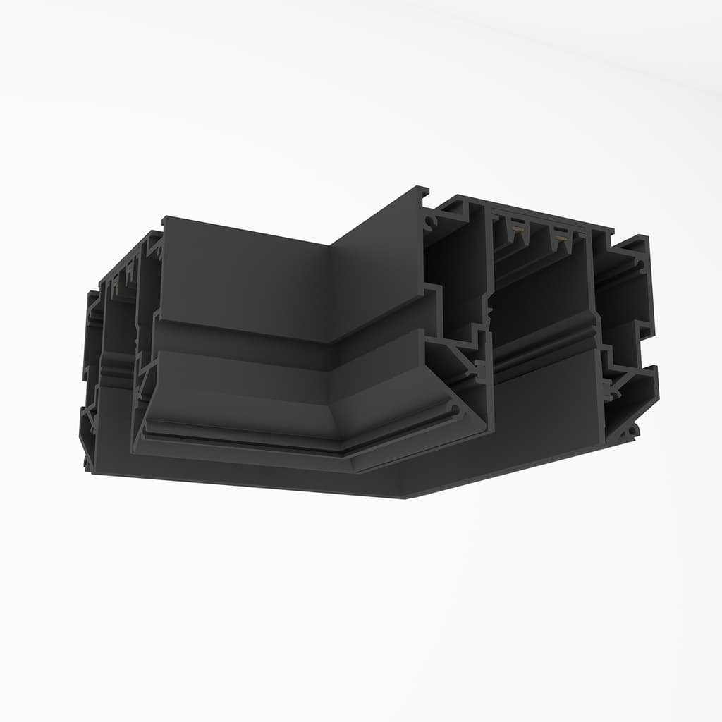 DENKIRS – 90° rohový prvok lišty SMART ONE, hliník, čierna, dĺžka 90 mm