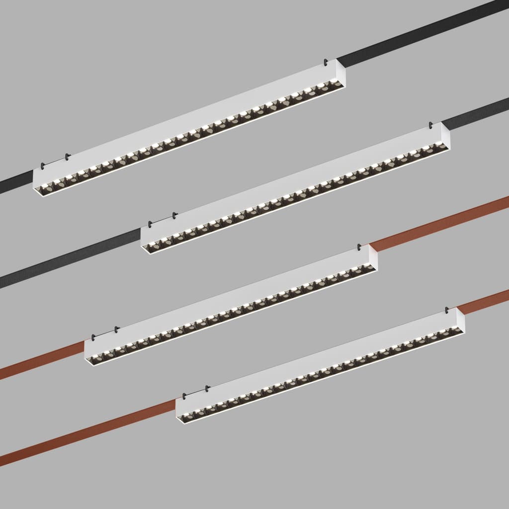 DENKIRS BELTY GRILL – koľajnicové svietidlo, 24 W, 4000 K, dĺžka 642 mm, výška 45 mm, biela – obrázok 2