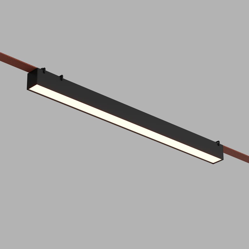 DENKIRS BELTY LINEAR – koľajnicové svietidlo, 24 W, 4000 K, dĺžka 642 mm, výška 45 mm, šírka 40 mm, čierna