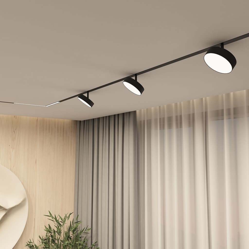 DENKIRS SMART LINEAR – otočné koľajnicové svietidlo, 16 W, dĺžka 31 mm, Ø 120 mm, výška 130 mm, šírka 120 mm, čierna – obrázok 4