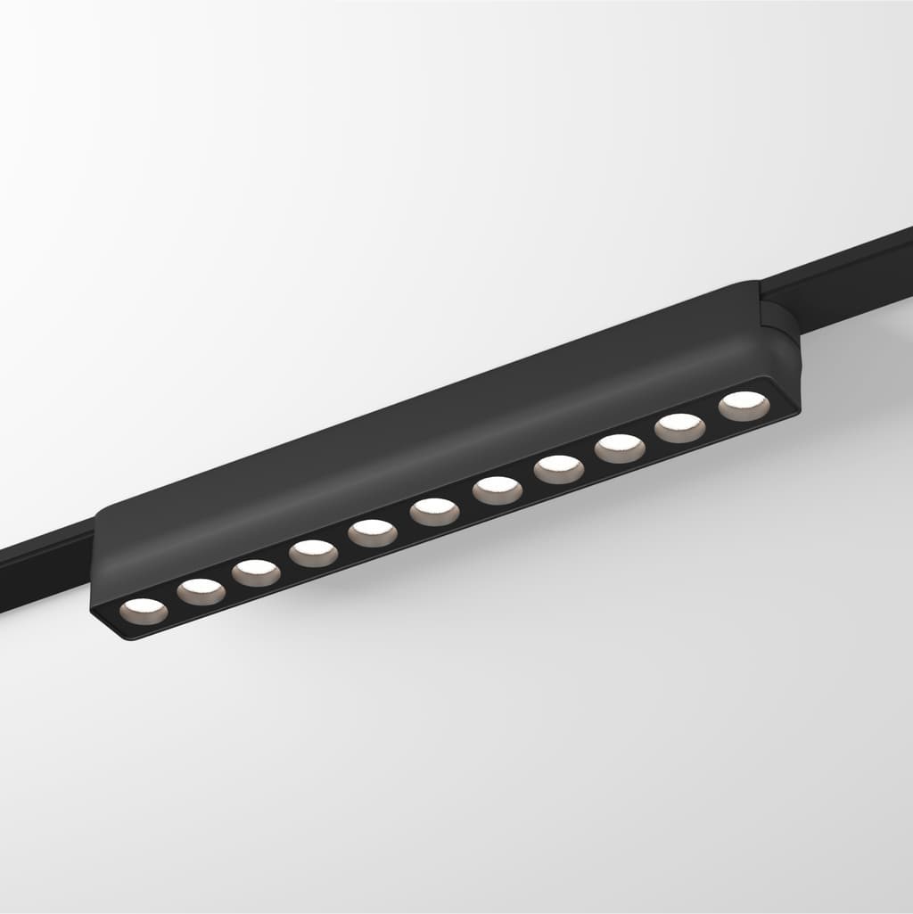 DENKIRS AIR GRILL – koľajnicové svietidlo, 12 W, 4000 K, dĺžka 230 mm, výška 36 mm, čierna