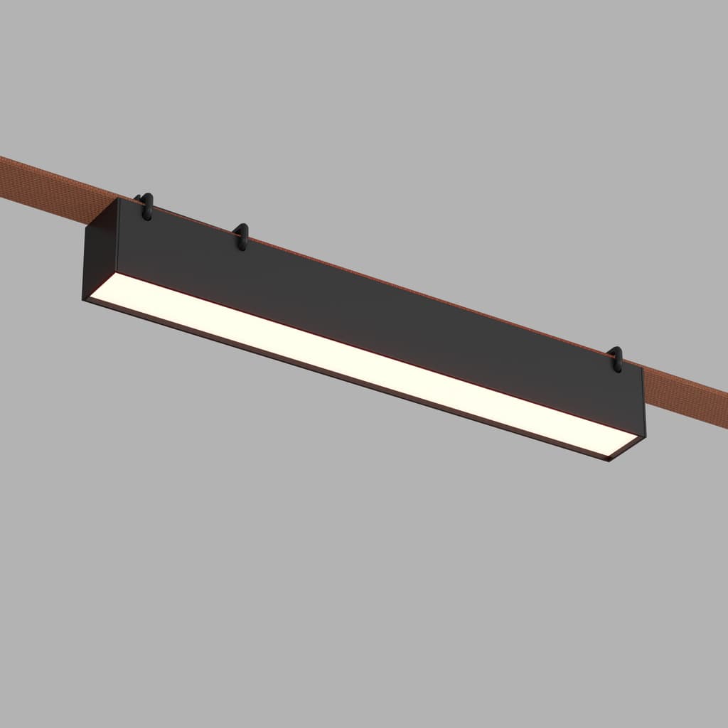 DENKIRS BELTY LINEAR – koľajnicové svietidlo, 12 W, 4000 K, dĺžka 323 mm, výška 45 mm, šírka 40 mm, čierna