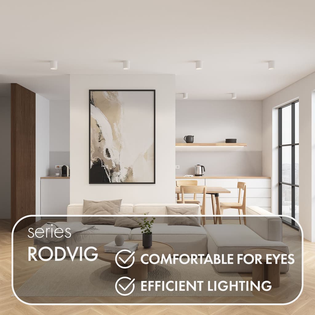 DENKIRS RODVIG – povrchové bodové svietidlo, dĺžka 93 mm, Ø 93 mm, biela – obrázok 2