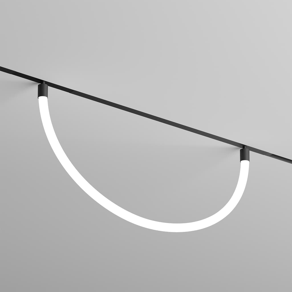DENKIRS SMART FLEX – koľajnicové svietidlo, 18 W, dĺžka 624 mm, výška 1600 mm, čierna