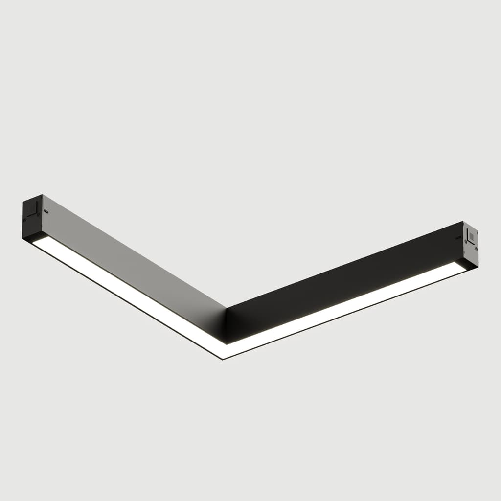 DENKIRS SMART LINEAR – rohové koľajnicové svietidlo, 18 W, dĺžka 624 mm, výška 40 mm, šírka 56 mm, čierna – obrázok 2