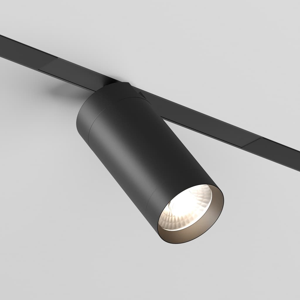 DENKIRS SMART SPOT – koľajnicové svietidlo, 9 W, dĺžka 220 mm, Ø 50 mm, výška 175 mm, 24°, čierna