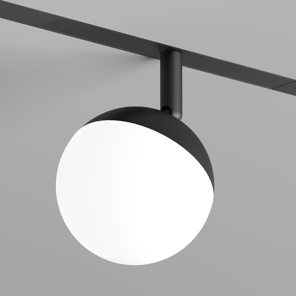 DENKIRS SMART MOON – koľajnicové svietidlo, 12 W, Ø 110 mm, výška 205 mm, čierna