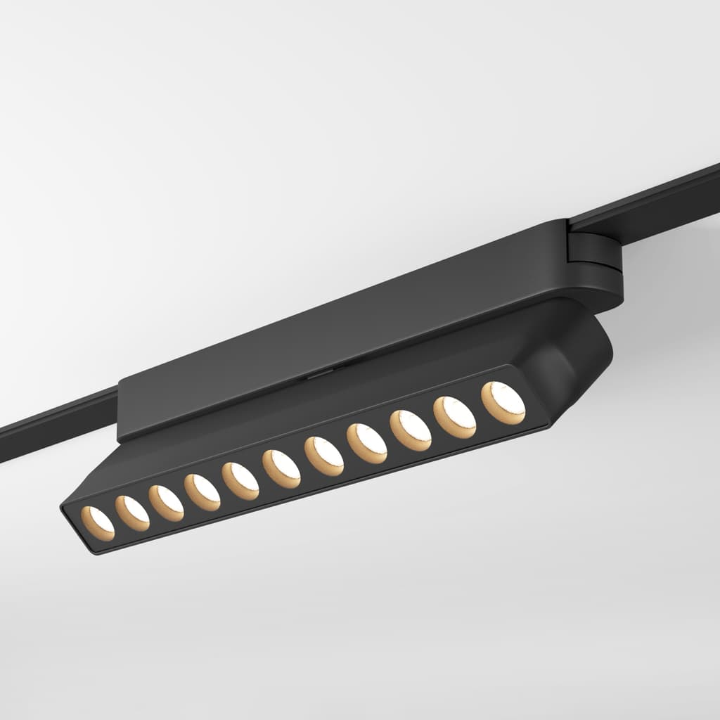 DENKIRS AIR GRILL – koľajnicové svietidlo, 12 W, 3000 K, dĺžka 230 mm, výška 60 mm, čierna