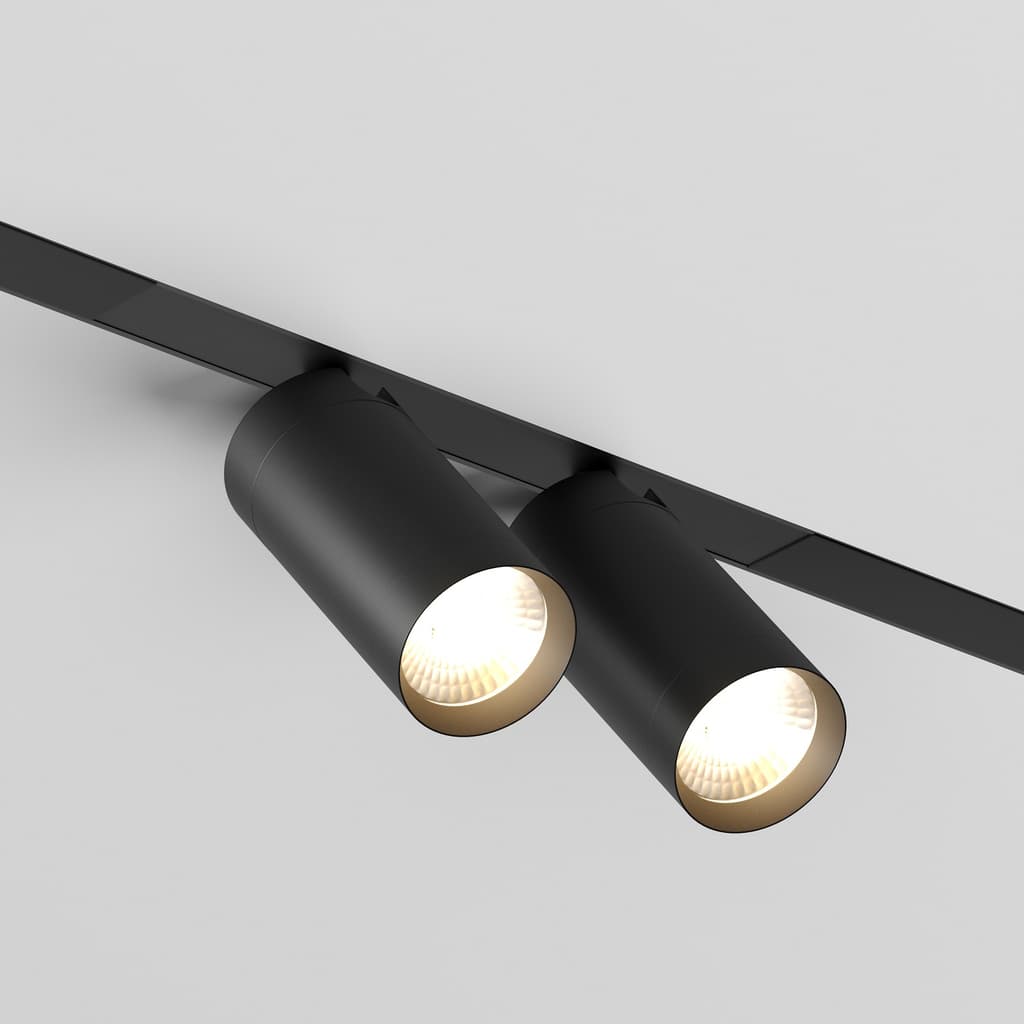 DENKIRS SMART SPOT – dvojité otočné koľajnicové svietidlo, 18 W, dĺžka 220 mm, Ø 50 mm, výška 175 mm, 24°, čierna