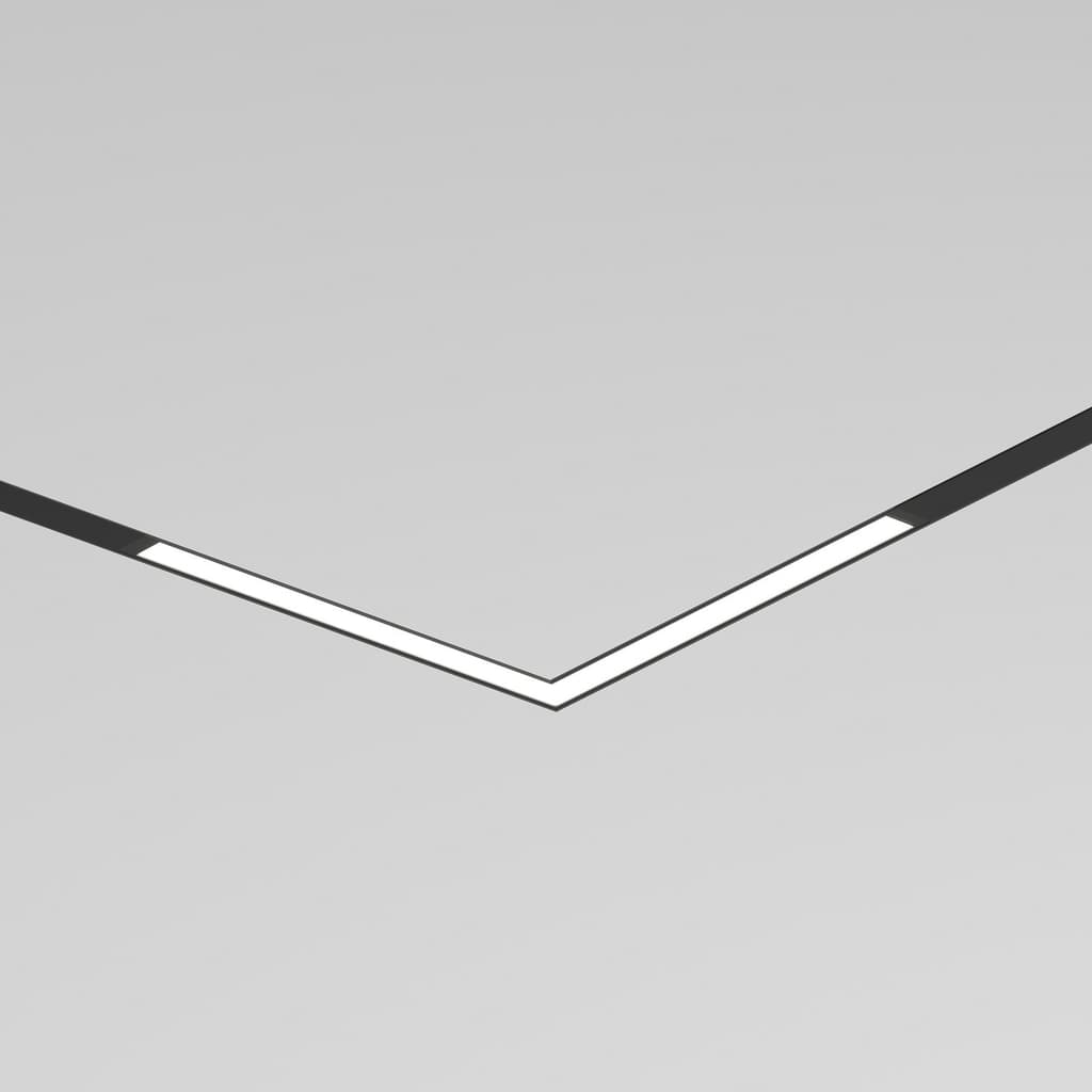 DENKIRS SMART LINEAR – rohové koľajnicové svietidlo, 18 W, dĺžka 624 mm, výška 40 mm, šírka 56 mm, čierna