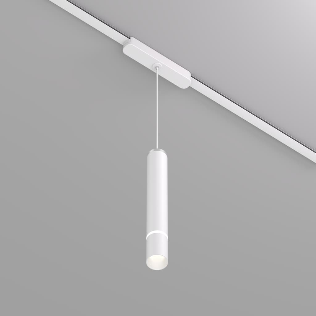 DENKIRS AIR HANG – závesné koľajnicové svietidlo, 5 W, 3000 K, dĺžka 257 mm, Ø 35 mm, výška 257 mm, biela
