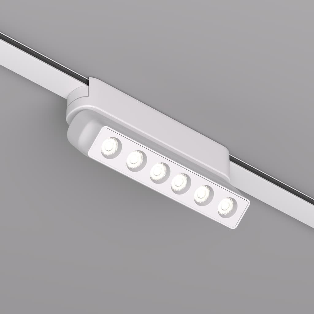 DENKIRS AIR GRILL – koľajnicové svietidlo, 6 W, 3000 K, dĺžka 120 mm, výška 60 mm, biela