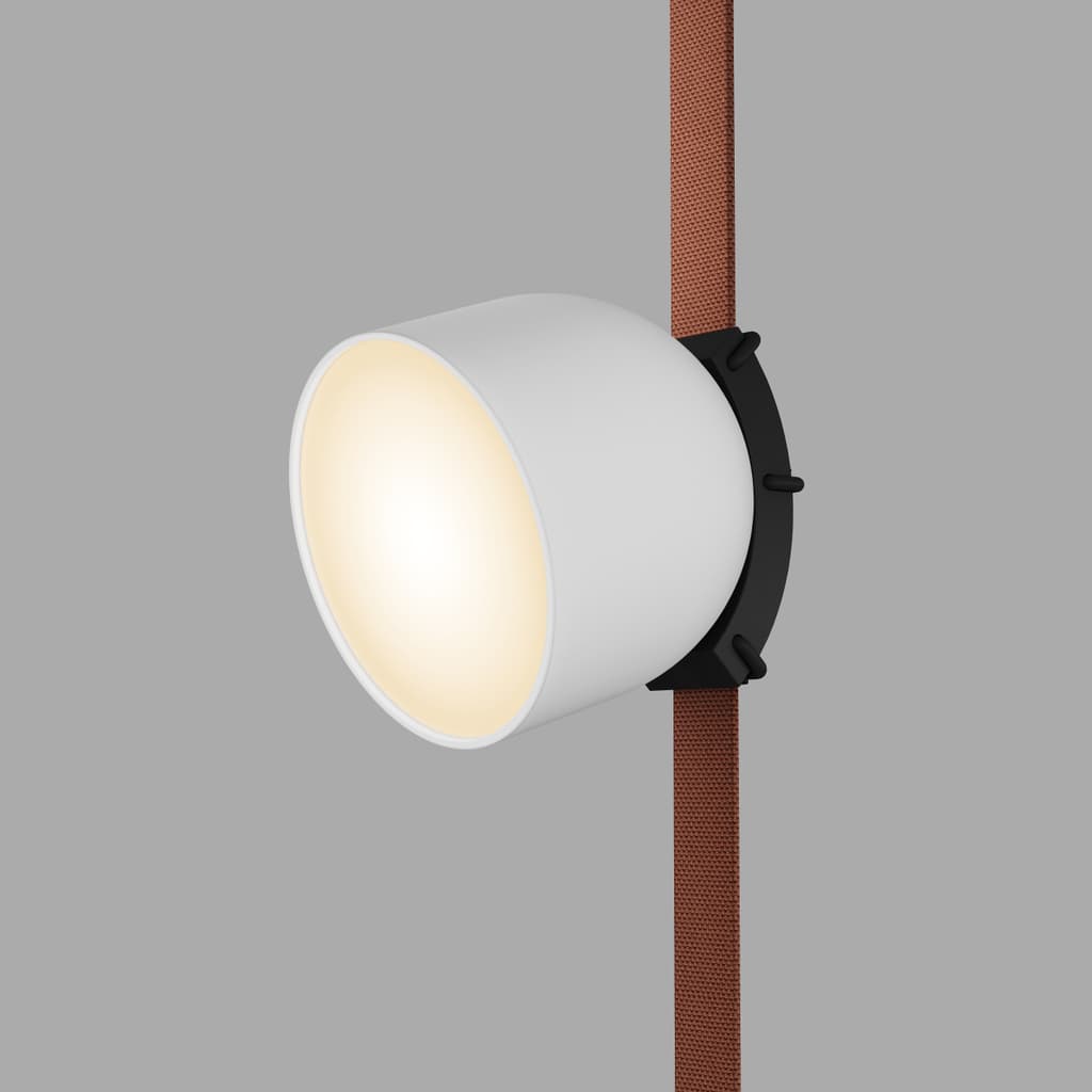 DENKIRS BELTY SPOT – otočné koľajnicové svietidlo, 12 W, 3000 K, Ø 100 mm, výška 107 mm, 120°, biela