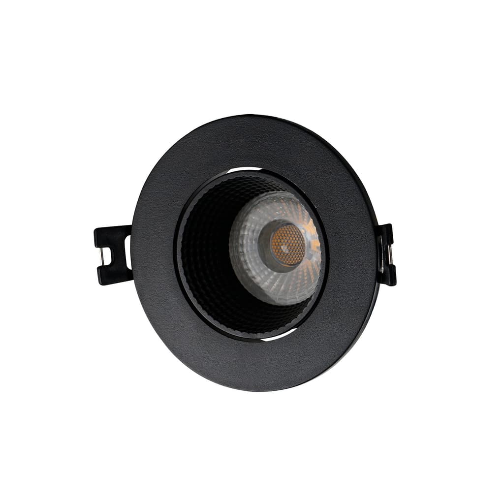 DENKIRS RODVIG – zápustné bodové svietidlo, dĺžka 93 mm, Ø 93 mm, čierna